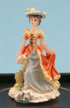 Dollhouse Miniature Victorian Lady Figurine (Sky Blue)